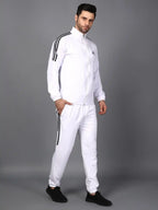 Original ADIDAS Half Striped Men White TrackSuit (Jacket &Track-Pants)