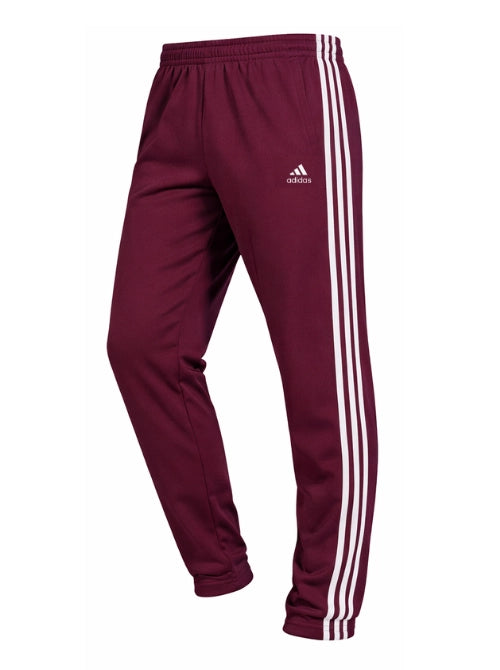 Adidas Solid & Casual Men TrackPants Wine With White Stripes