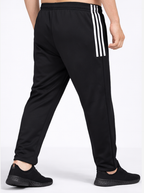 Adidas Solid &amp; Casual Men Black half three white stripes Track Pants Adidas Solid & Casual Men Black half three white stripes Track Pants