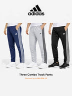 Adidas Men Track Pants Combo (3 Pcs) – Casual Wear