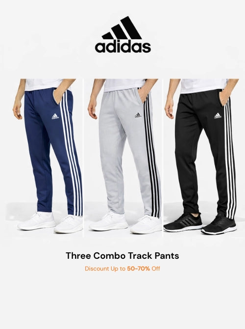 Adidas Men Track Pants Combo (3 Pcs) – Casual Wear