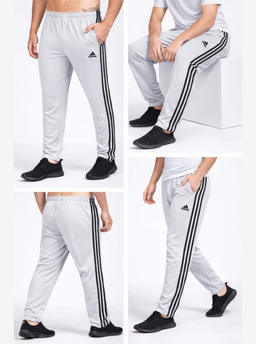 Adidas Solid & Casual Men Grey with Black Stripes Home/Store/Adidas Track-Pants Up to 50-70% Discount