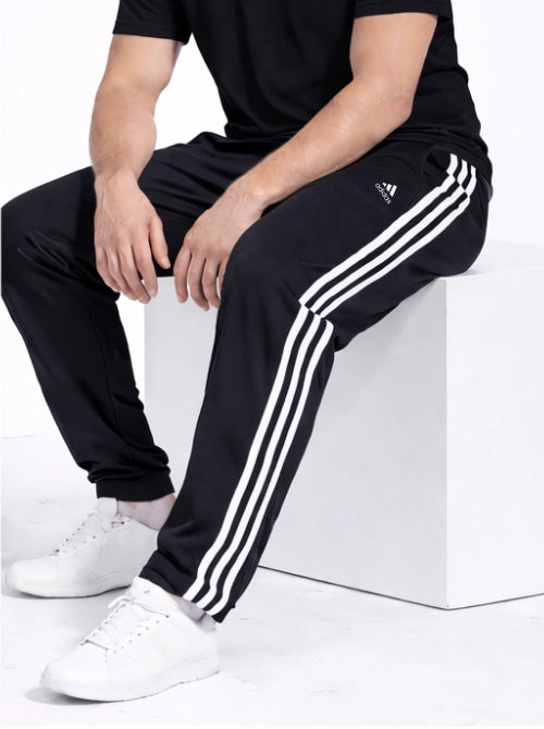 Original Adidas Combo Black & White Solid Casual Track-Pants