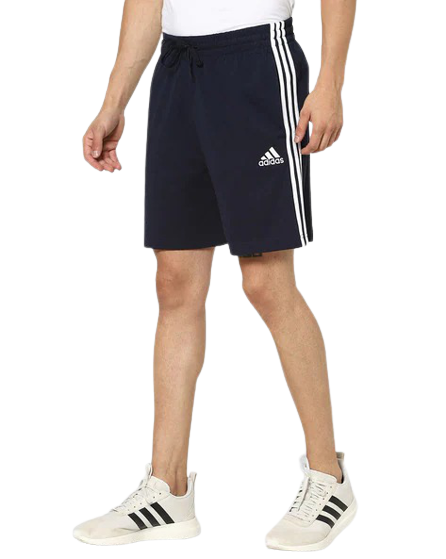 ADIDAS Solid Men Blue Sports Shorts With Three Stripes