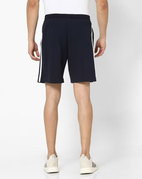 ADIDAS Solid Men Blue Sports Shorts With Three Stripes