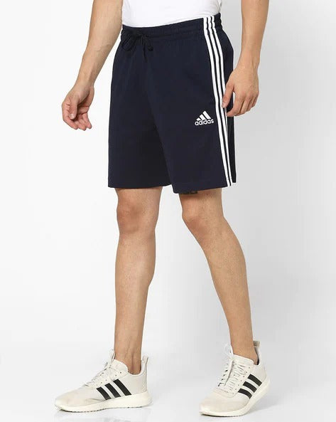 ADIDAS Solid Men Blue Sports Shorts With Three Stripes