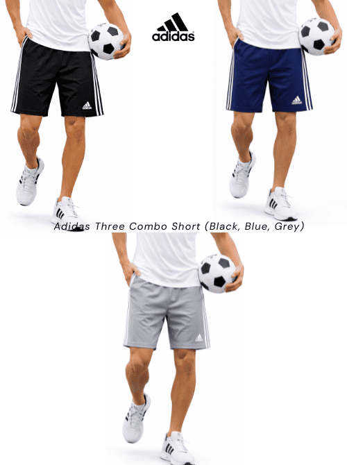 Original ADIDAS Solid Men Sports Shorts (Grey, Black, Blue) 3-Pack