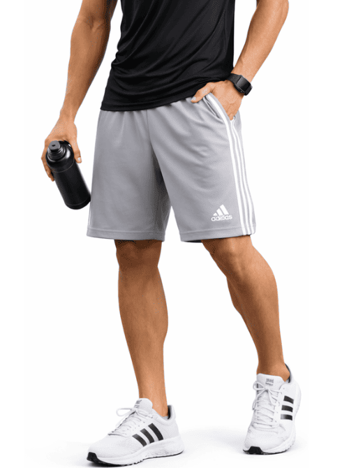 Original ADIDAS Solid Men Sports Shorts (Grey, Black, Blue) 3-Pack