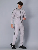 Original Adidas Striped Men Grey Track Suit (Jacket & Track Pant)