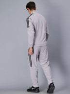 Original Adidas Striped Men Grey Track Suit (Jacket & Track Pant)