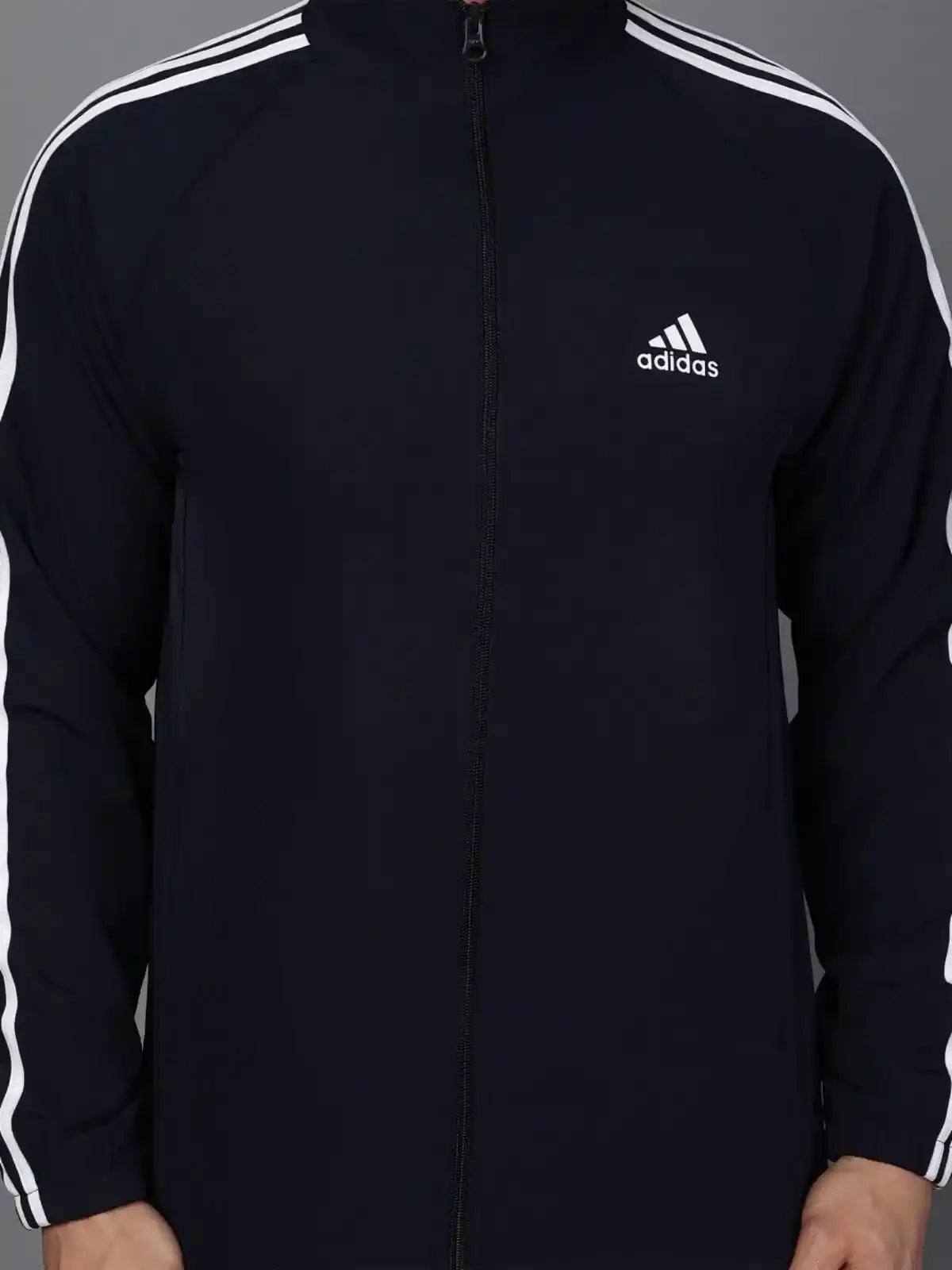 Original Adidas Striped Navy Blue Track Suit (Jacket & Track Pant)