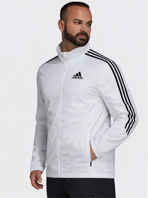 Original ADIDAS Half Striped Men White Upper Jacket Home/Store/Adidas TrackSuit With Stripes Up To 50% To 70% OFF