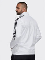 Original ADIDAS Half Striped Men White Upper Jacket Home/Store/Adidas TrackSuit With Stripes Up To 50% To 70% OFF