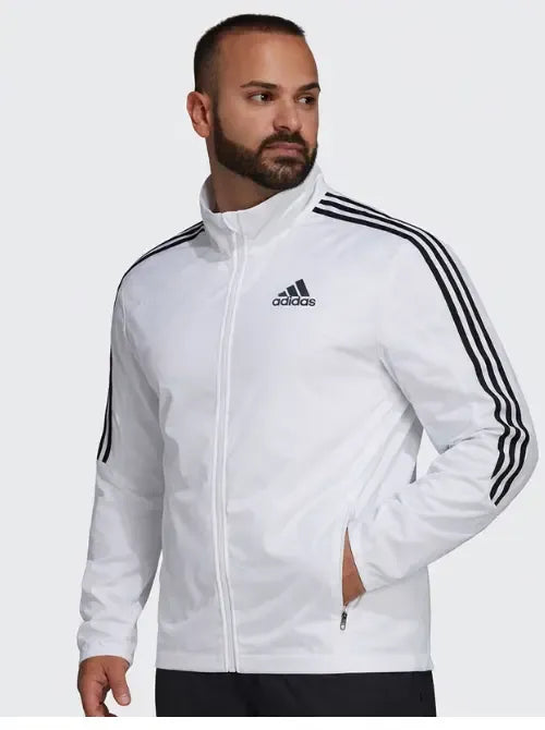 Original ADIDAS Half Striped Men White Upper Jacket Home/Store/Adidas TrackSuit With Stripes Up To 50% To 70% OFF