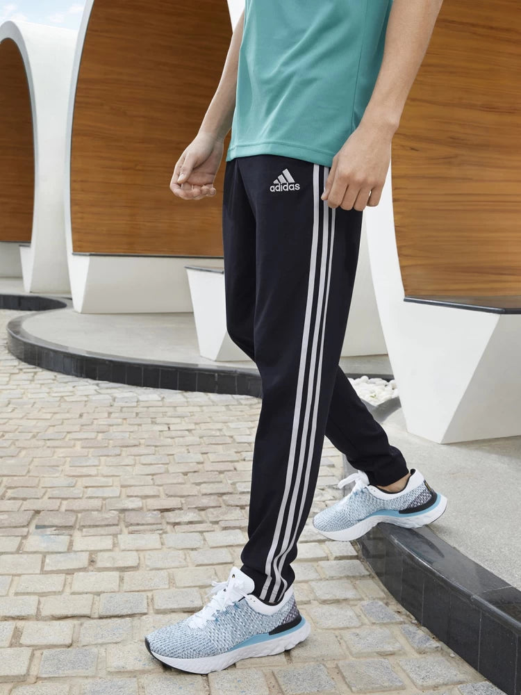 Adidas Mens Essentials Fleece Open Hem 3-Stripes Pant